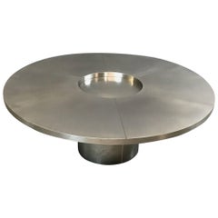 Modernist Round Stainless Steel Coffee Table