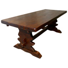 Antique Large French Elm Refectory Extending Table