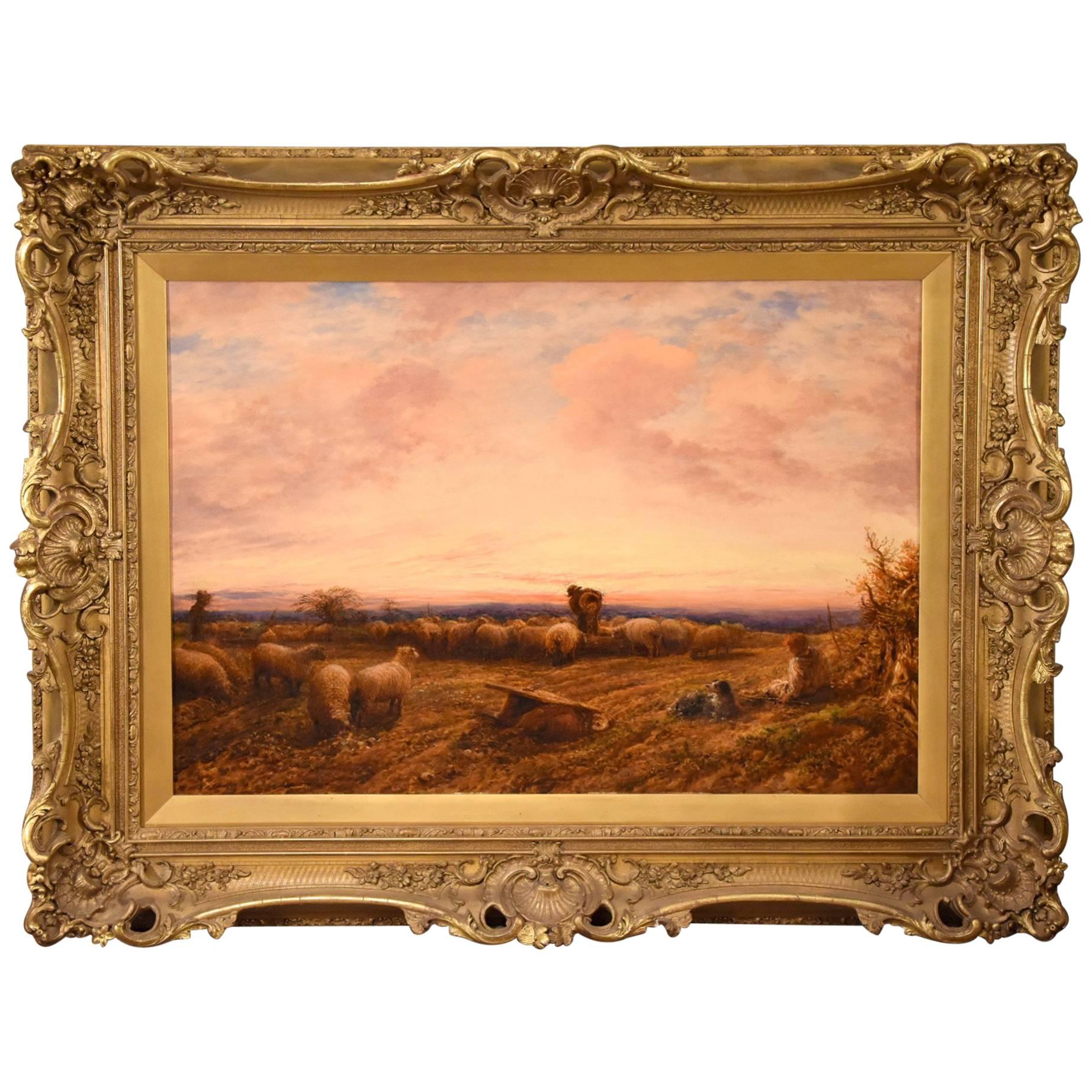 "Feeding Sheep" by John Linnell For Sale