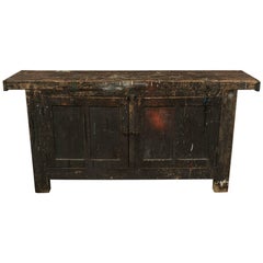 Vintage Primitive Work Cabinet from France, circa 1940