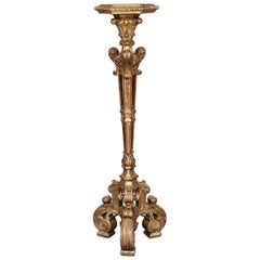 Early 19th Century Carved Wood and Gilded Torcher