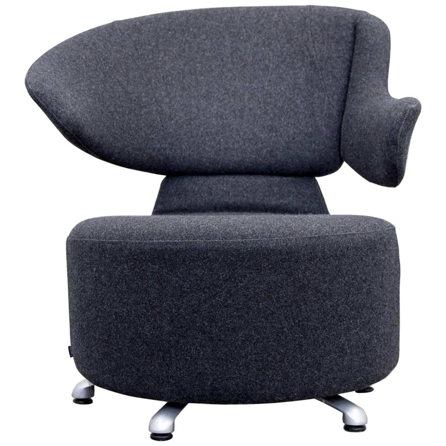 Cassina Canta Designer Chair Set Anthracite Grey Fabric
