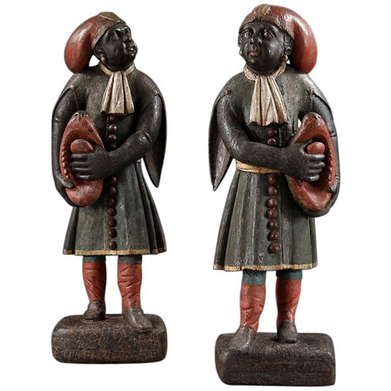 Pair of Dutch East Indian 18th Century Figures For Sale