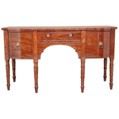 Antique 19th Century Mahogany Inlaid Bow Ended Sideboard