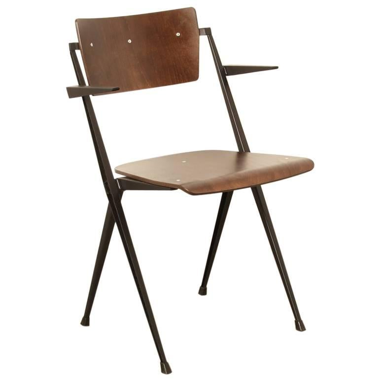 Wim Rietveld Pyramide Chair with Armrests For Sale