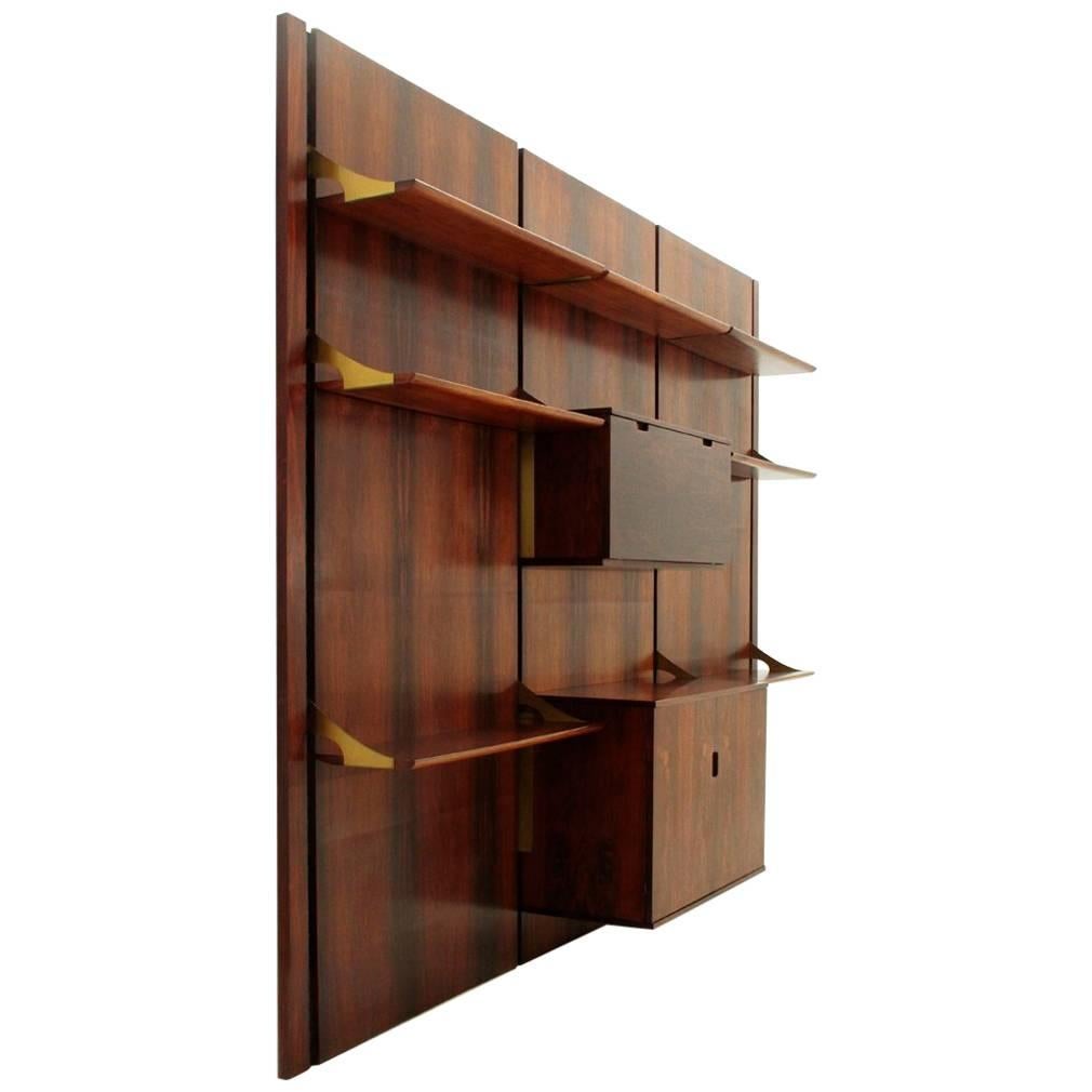 Italian Rosewood Wall Unit by Mobilia