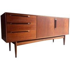 Vintage Midcentury Rosewood Sideboard Credenza Buffet, 1970s Danish Style