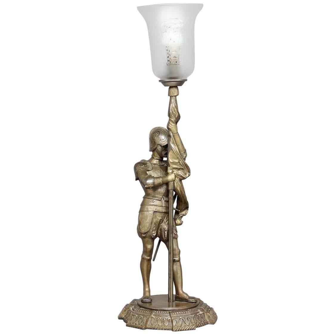 Lampe aus Messing des frühen 20. Jahrhunderts