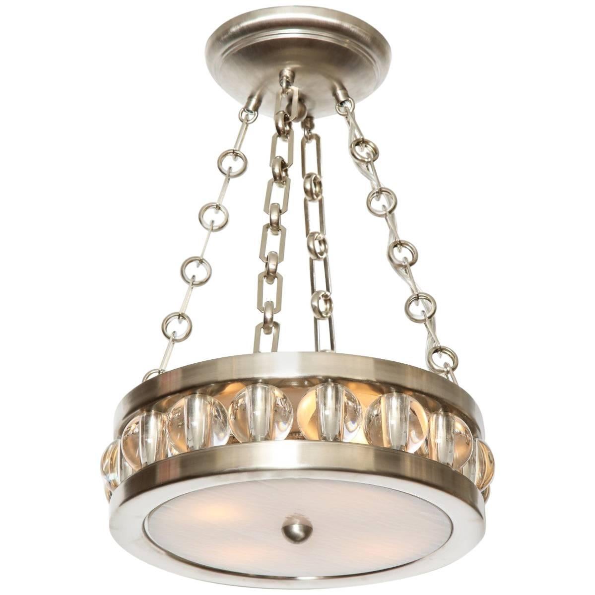 Tambour Pendant Light with Chain, by David Duncan Studio For Sale
