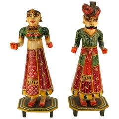 Vintage Polychrome Indian Gangaur Dolls