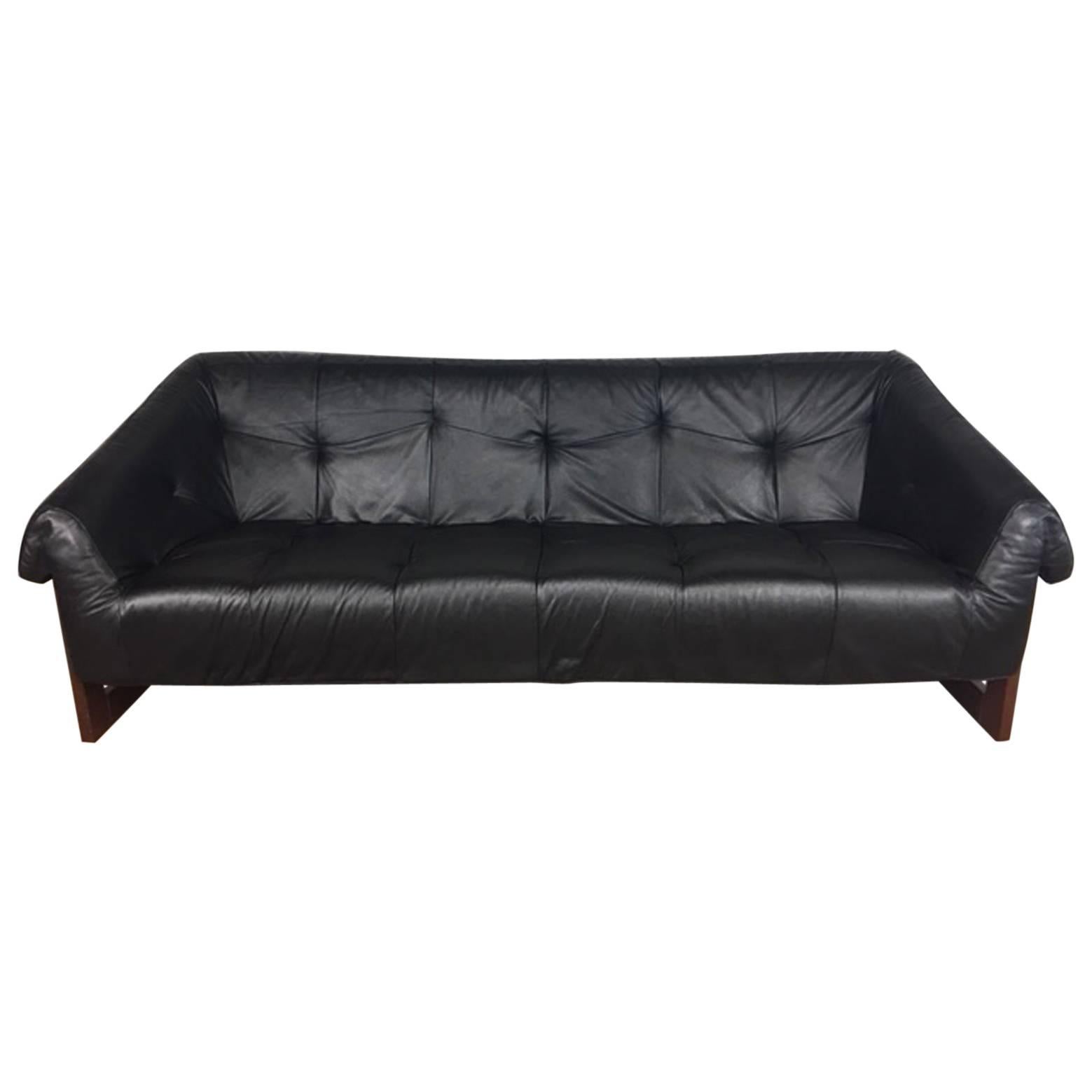 Percival Lafer Leather Sofa For Sale