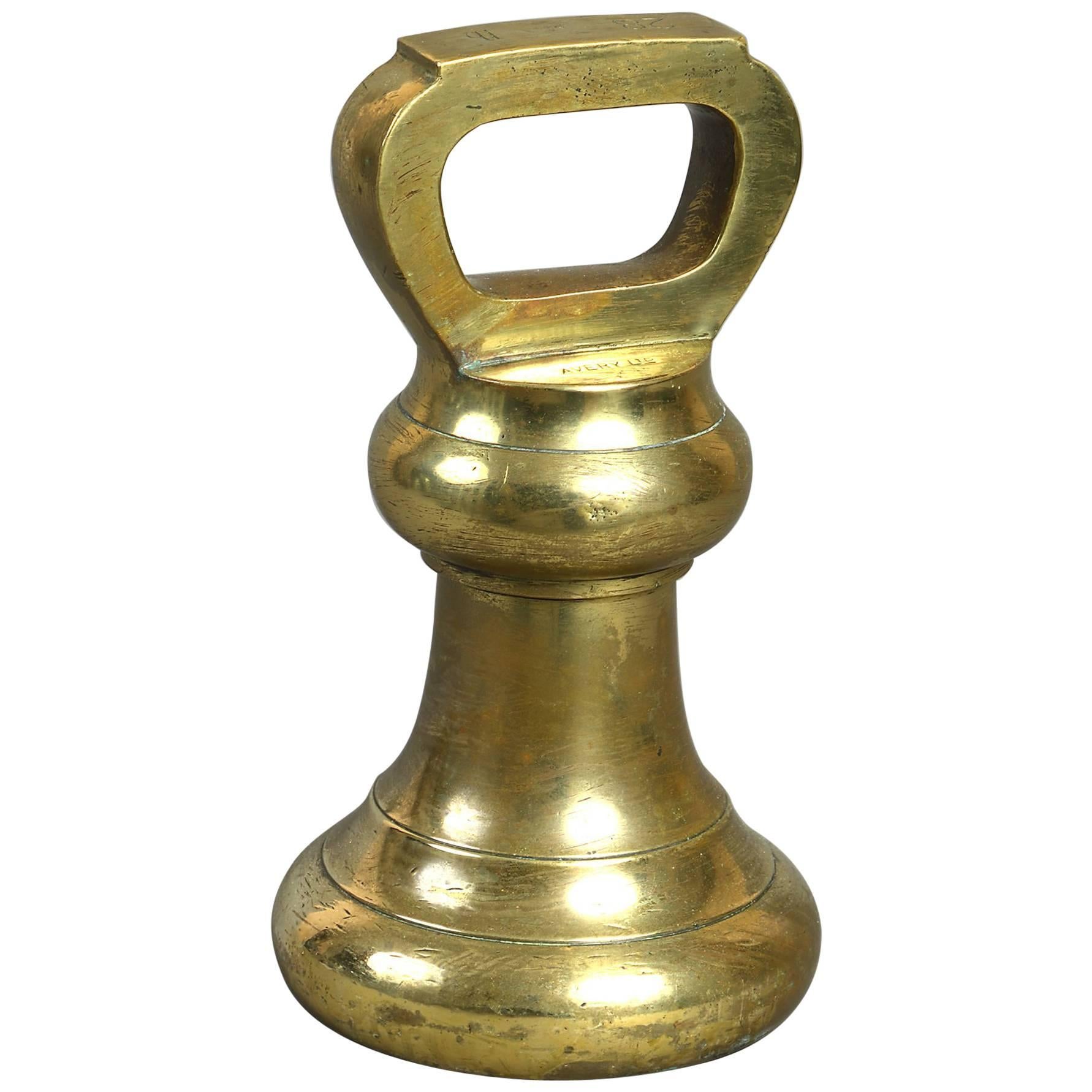 19th Century 28 Lb Brass Bell Weight