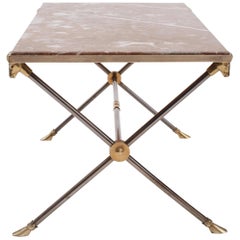 Maison Ramsay Brass, Nickel and Marble Coffee Table