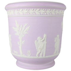 Antique Neoclassical Wedgwood School Porcelain Planter Jasperware Style, 19th Century