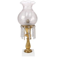 Antique Gilt Bronze & Marble Parker, Snow, Brooks & Co. Solar Lamp, 19th Century