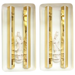 Pair of Rare sconces designed by Gio Ponti made in Italy in 1950