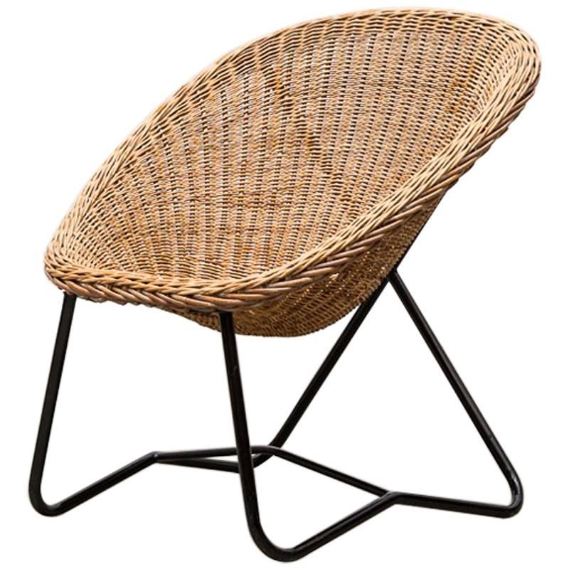 Dirk van Sliedregt Woven Rattan Bucket Chair