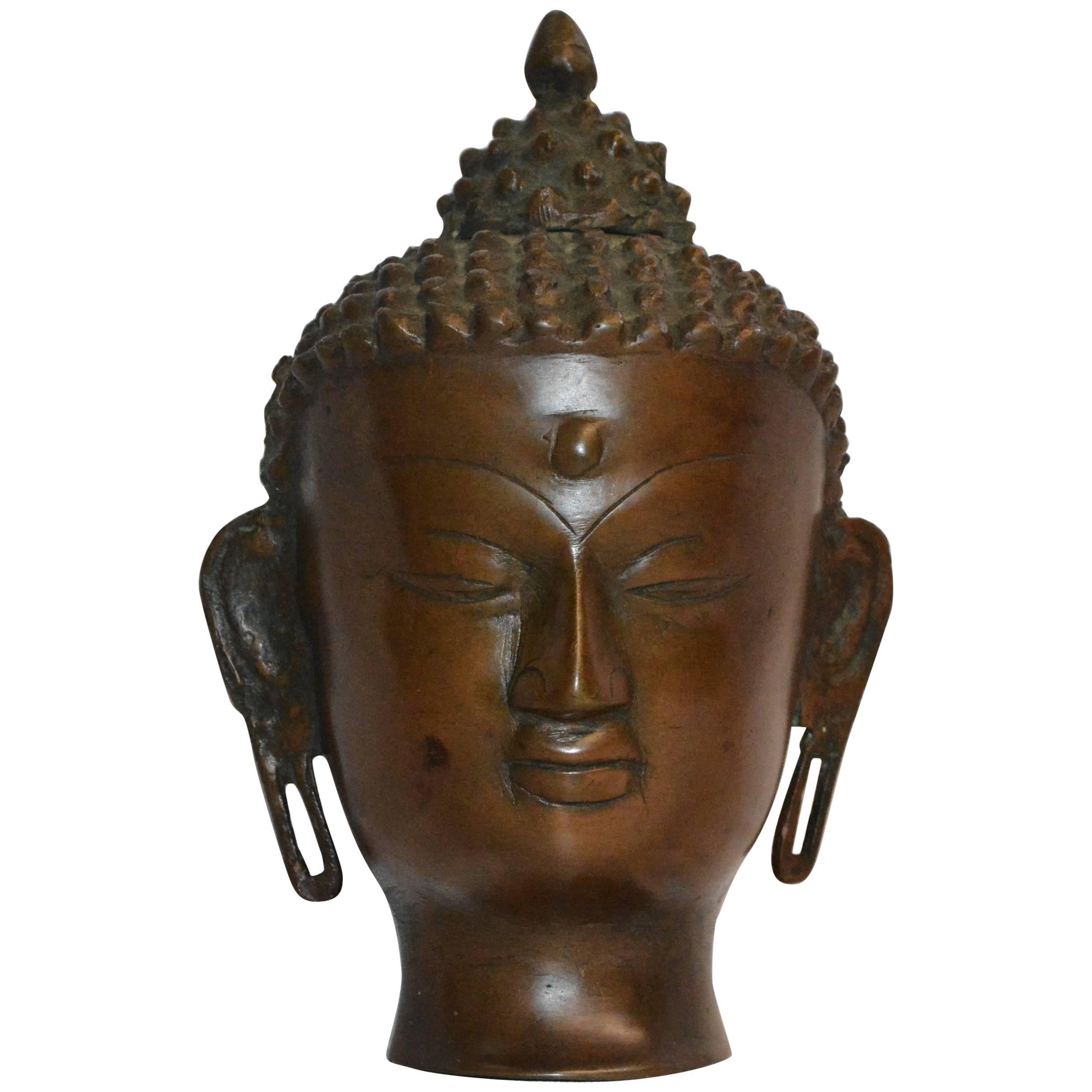 Vintage Thai Bronze Buddha Head