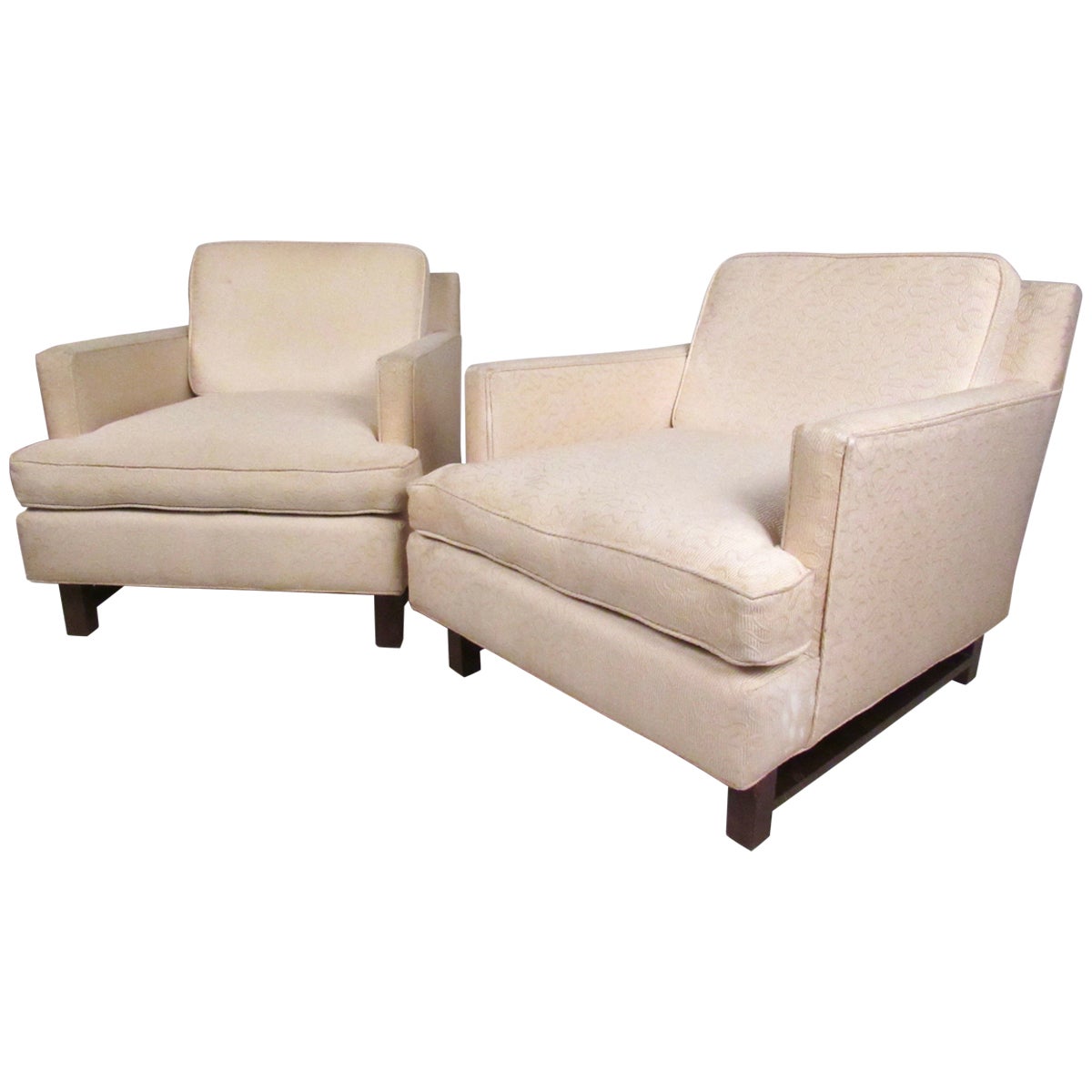 Pair of High Back Lounge Chairs by Dunbar at 1stDibs
