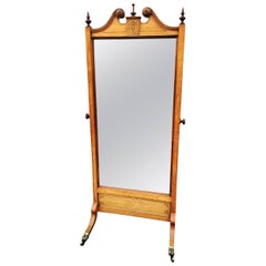 Antique Cheval Mirror in Oak English, circa 1910