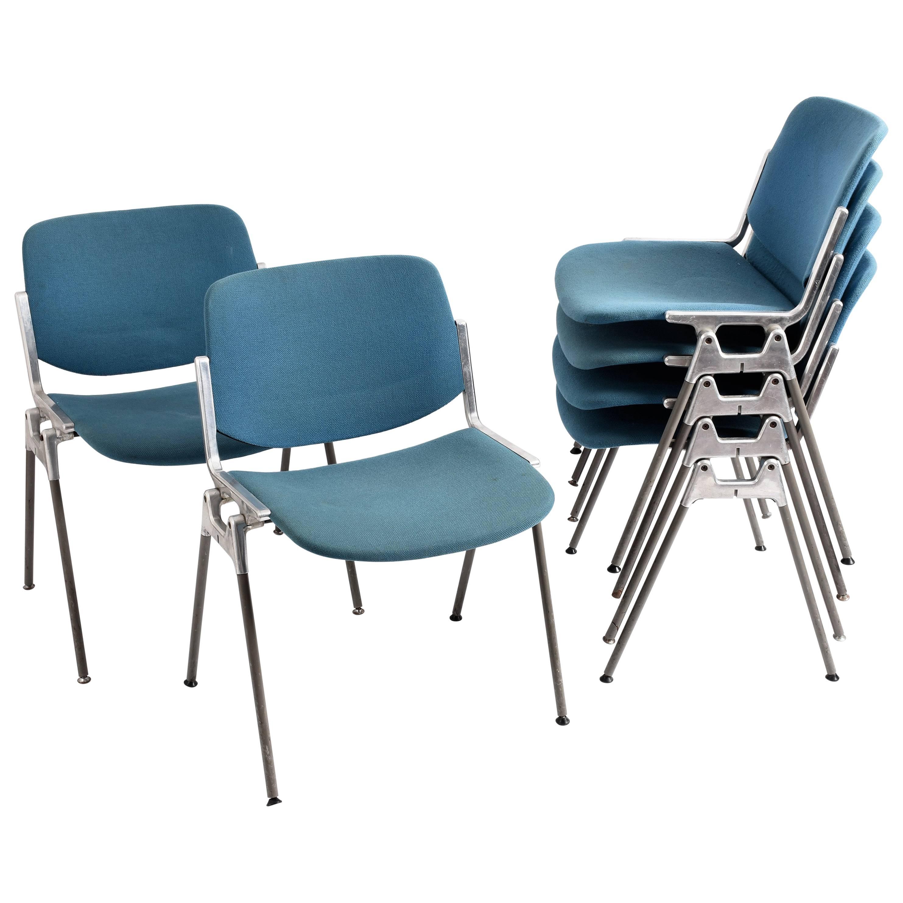 Set of Six Castelli DSC 106 Stacking Chairs by Giancarlo Piretti Italian Chair