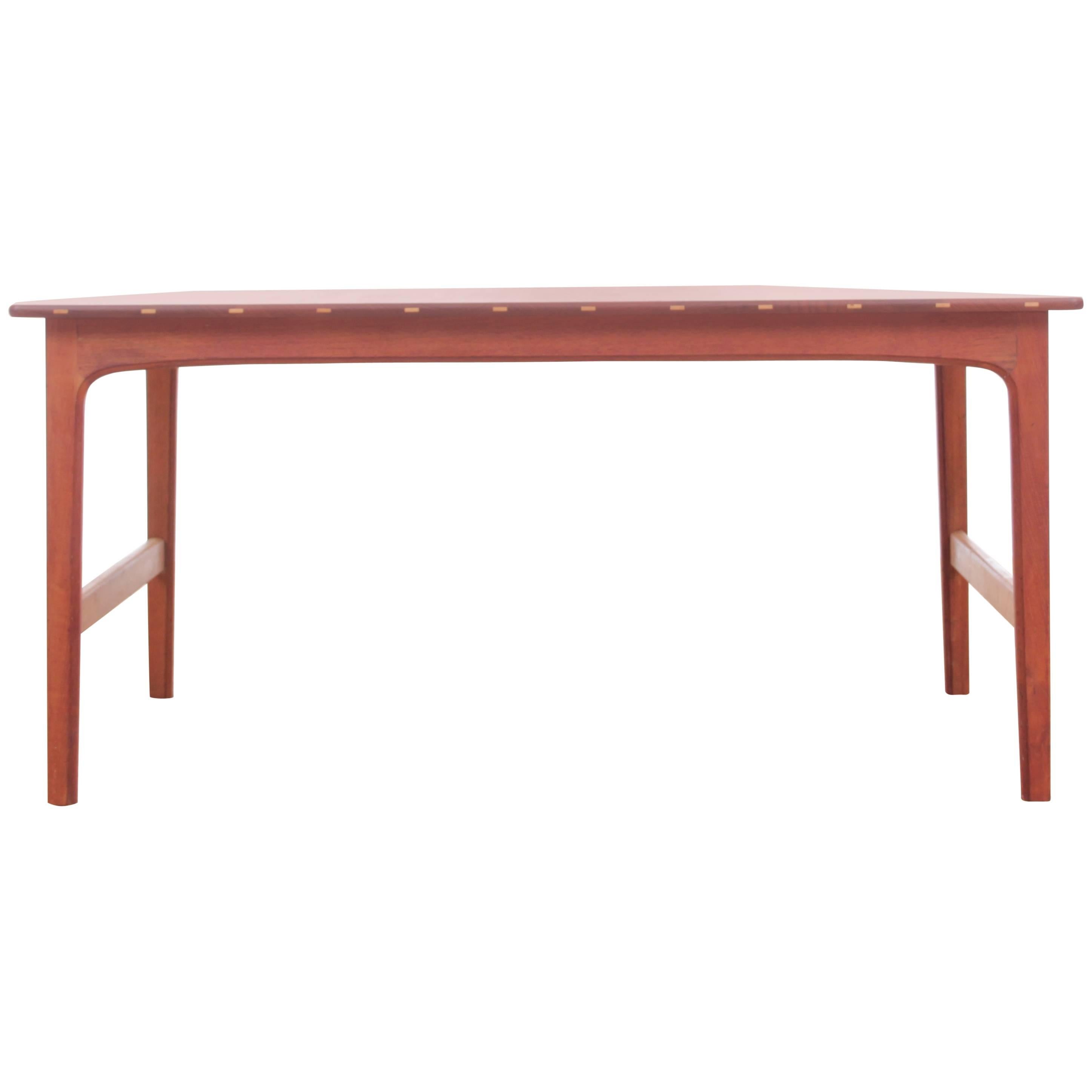 Mid-Century Modern Coffee Table in Solid Teak by Yngvar Sandström For Sale