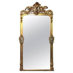 French Gilt Mirror with Sèvres Porcelain Plaques, 19th Century