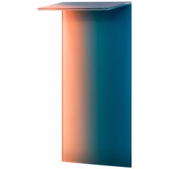 Ombre Glass Console or Shelf in Orange/Blue Frosted Glass 