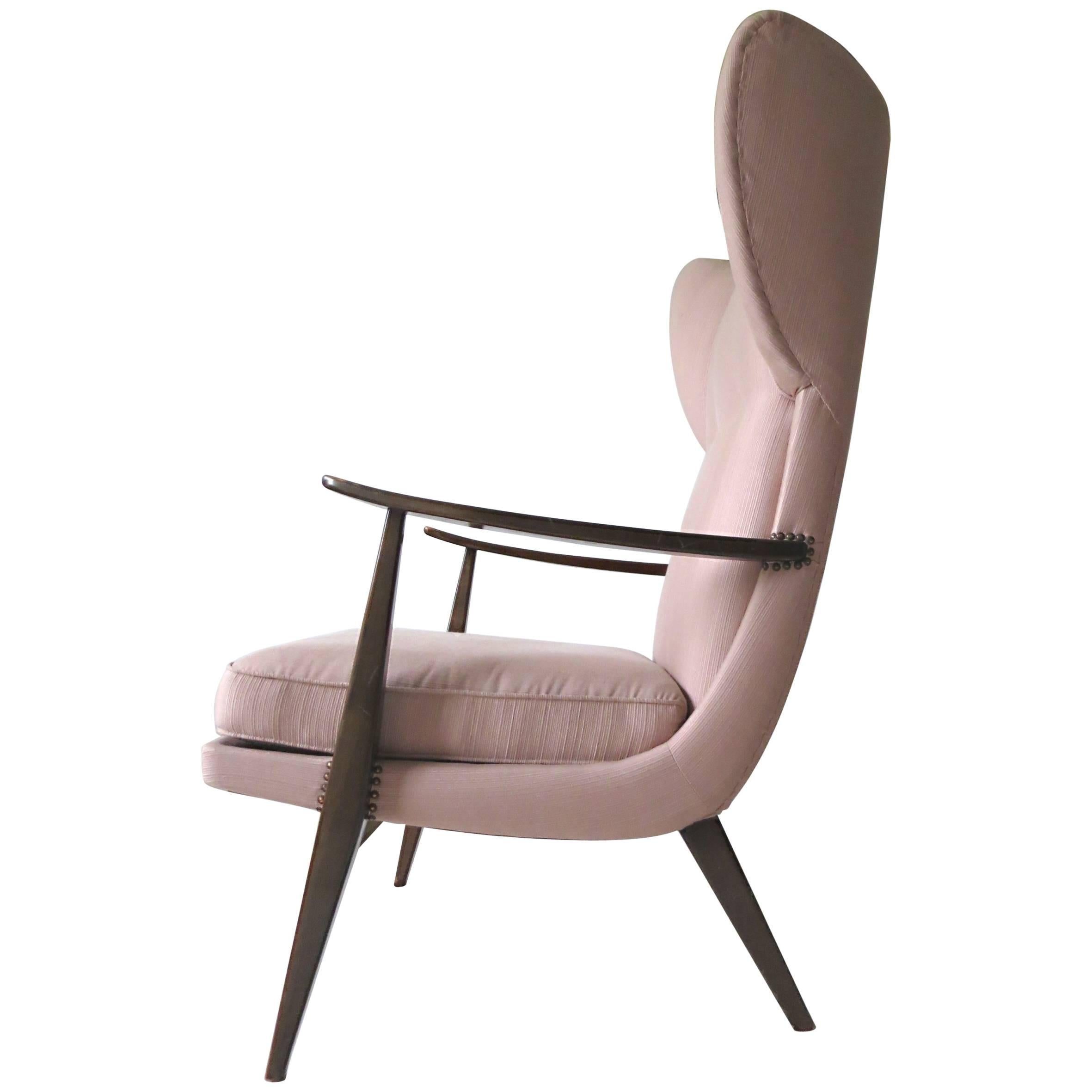 1950s Knoll Antimott Wingback Chair by Walter Knoll in Fine Old Rose