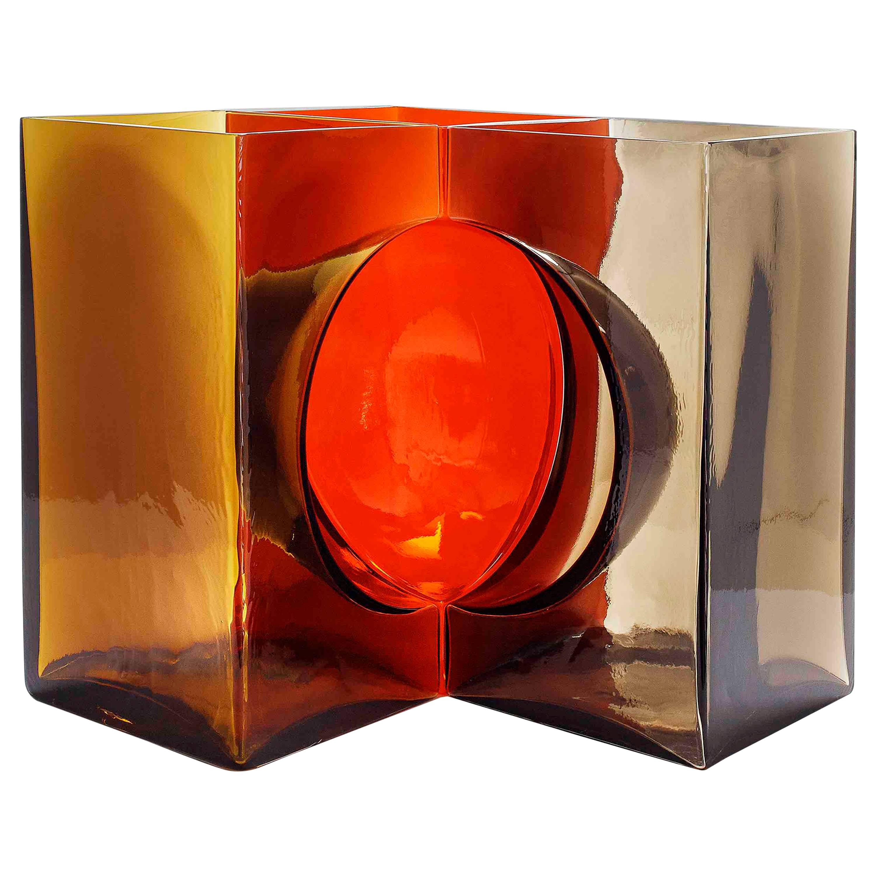 Cosmos Vase in Red and Orange by Tadao Ando & Venini For Sale