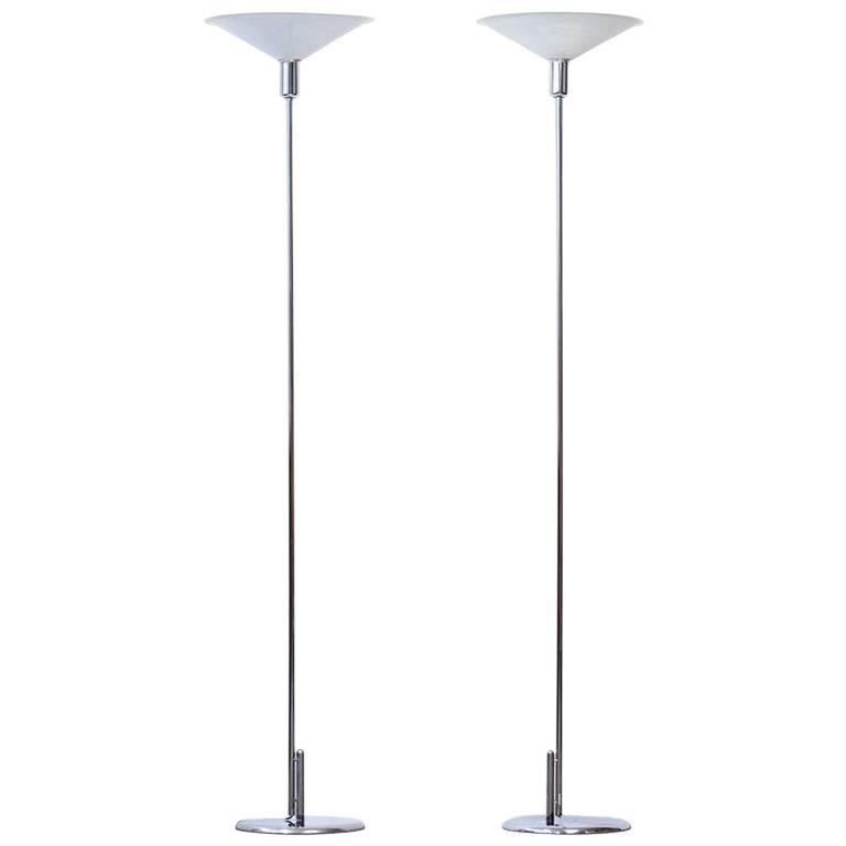 Pair of Uplight Post Modern Floor Lamps by Lindau 
Lindekrantz, Sweden, 1970s