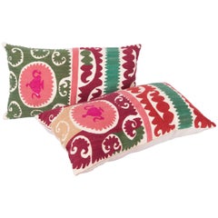 Pillow Cases Made Out of a Mid-20th Century Uzbek Samarkand Suzani