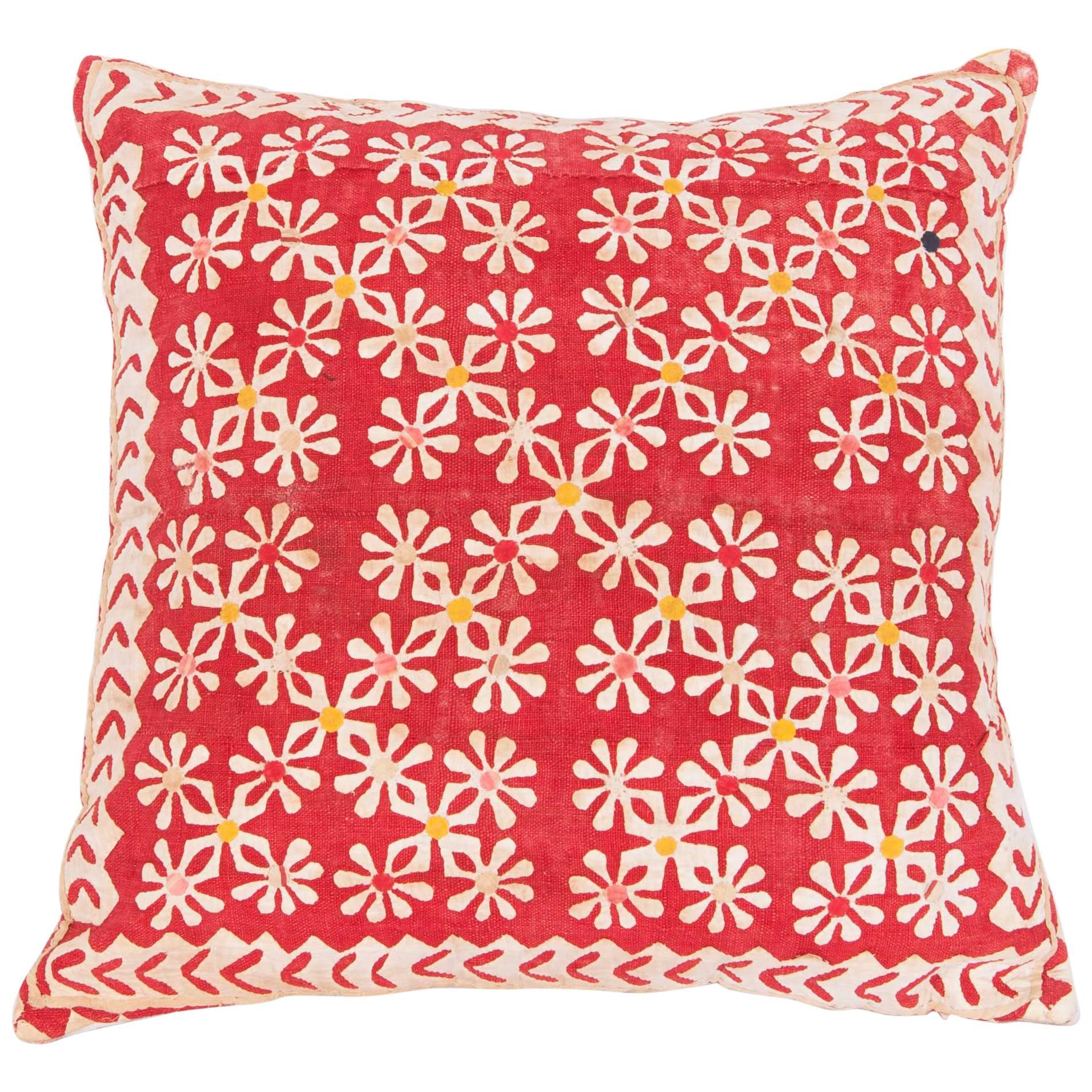 Pillow Case Made from an Early 20th Century Indian Applique Panel