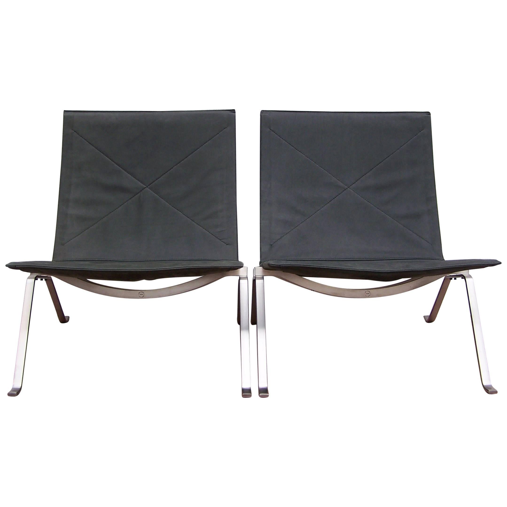 Poul Kjaerholm PK22 Lounge Chairs Exclusive Edition, Set of Two For Sale