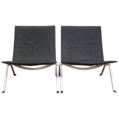 Vintage Poul Kjaerholm PK22 Lounge Chairs Exclusive Edition, Set of Two