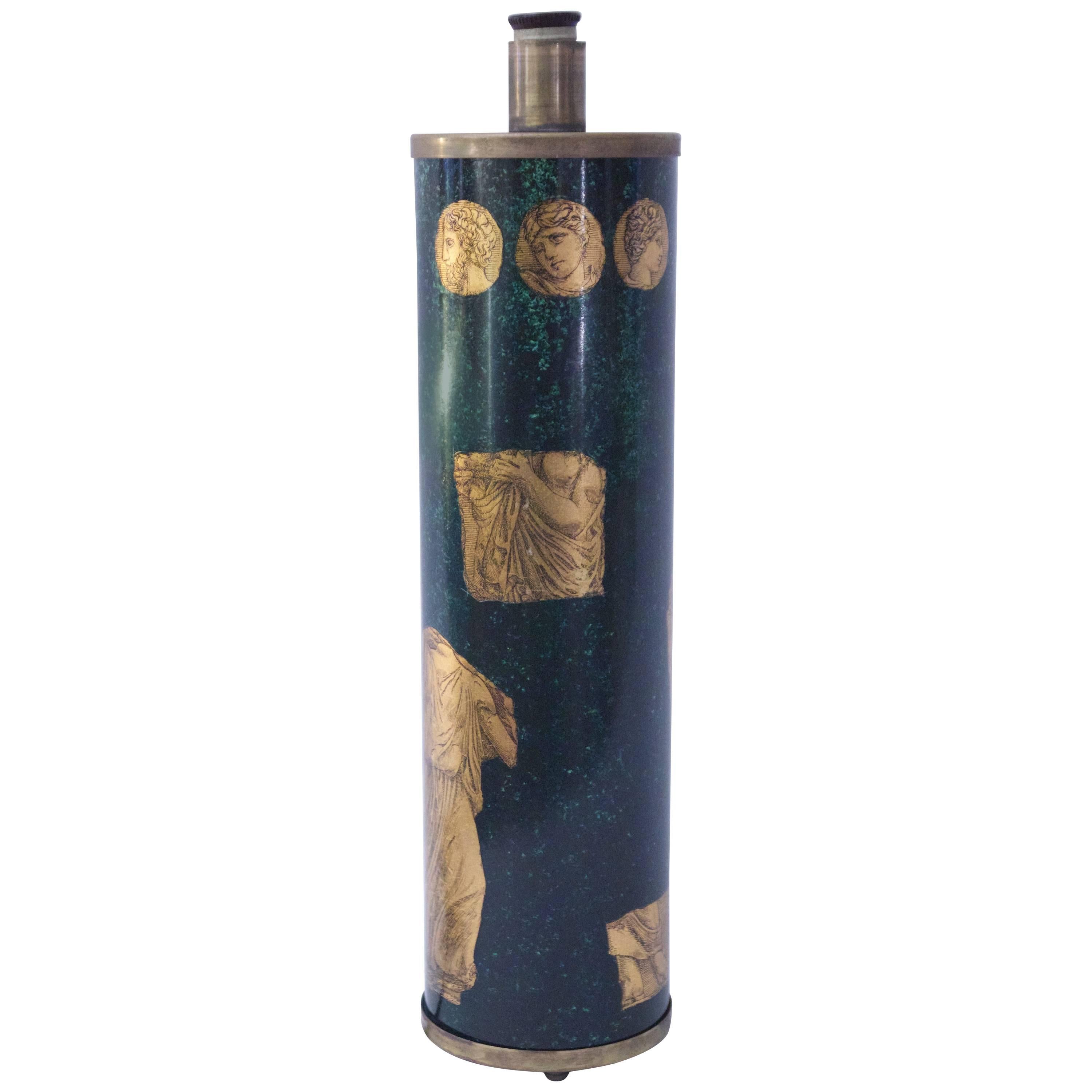 Piero Fornasetti, Table Lamp, Gilt Brass and Lacquer, circa 1970, Italy