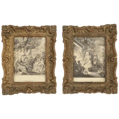 Pair of Used French Picture Frames in Their Original Finish
