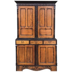 Anglo-Ceylonese Early 19th Century Satinwood and Solid Ebony Cabinet