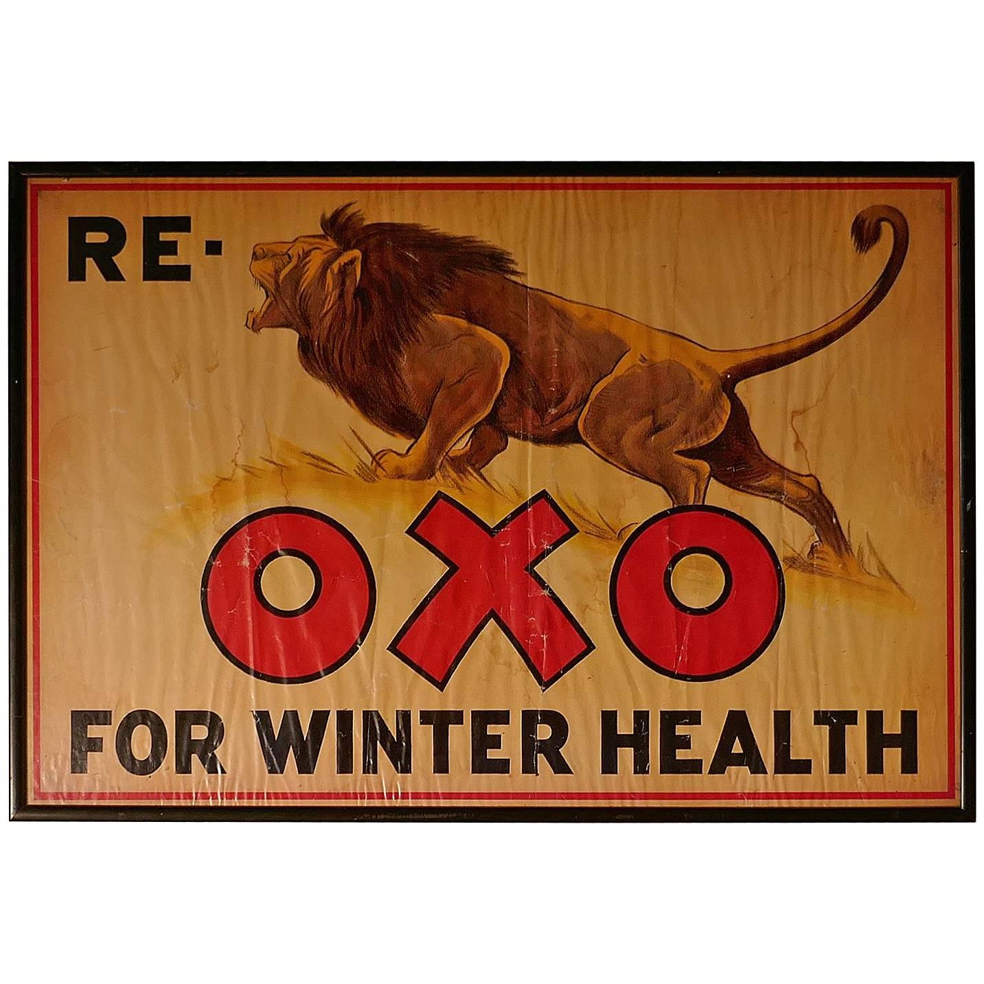 Ein charmantes Werbeschild, Re Lion Oxo für Winter Gesundheit