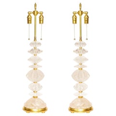 Pair of New Rock Crystal Table Lamps