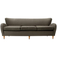 Vintage Italian Three-Seat Grey Sofa