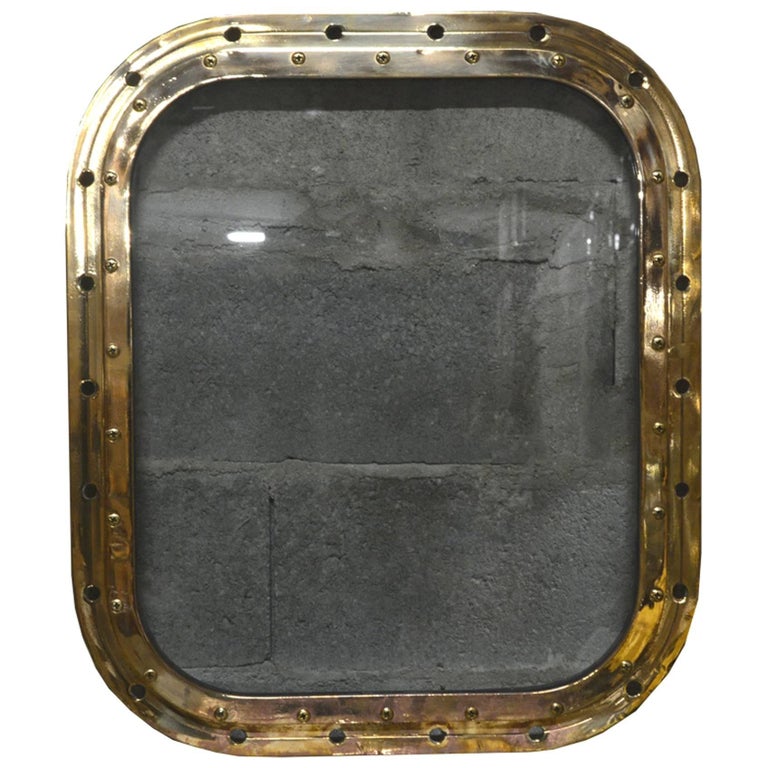Bronze Rectangular Ship's Porthole For Sale at 1stDibs