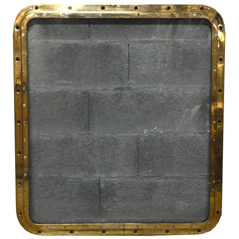 Bronze Rectangular Ship's Porthole For Sale at 1stDibs