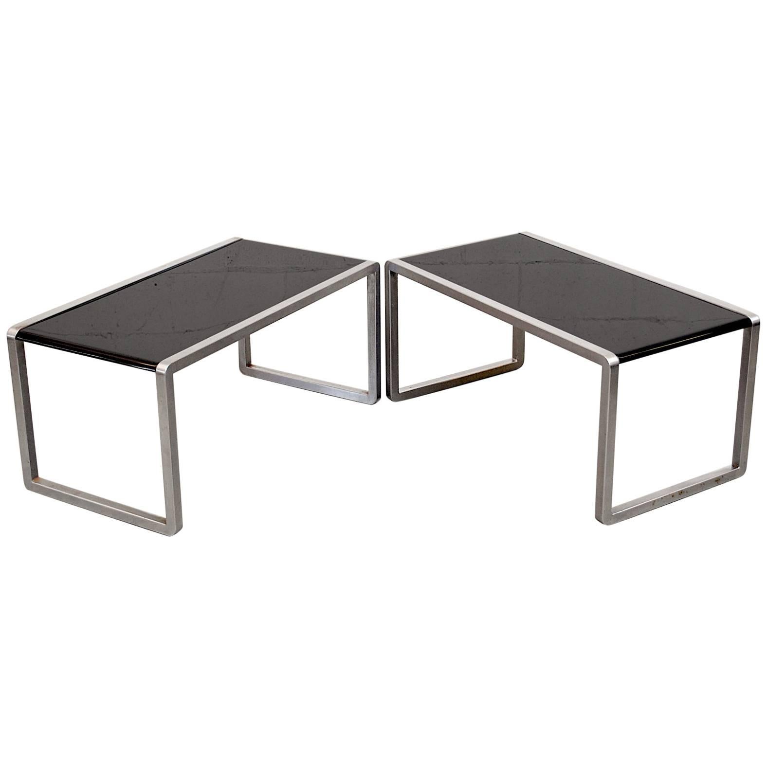 Pair of Tecno Modernist Side Tables