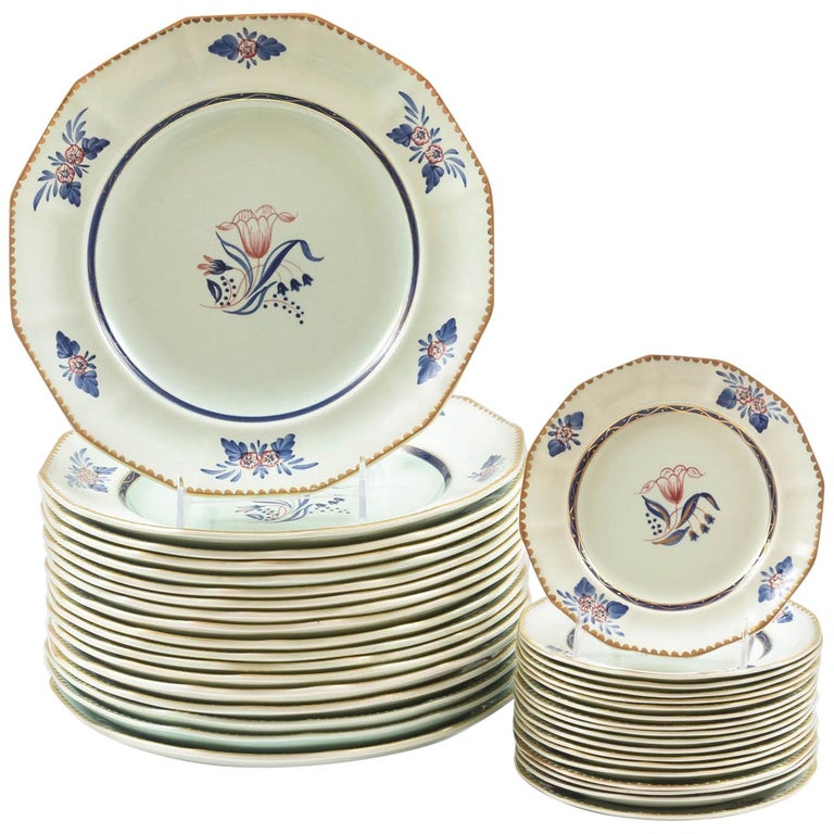 Antique English Partial Dinner Service 16 of Each, Adams Calyxware