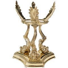 Antique Brass Koi Fish Candle Stand