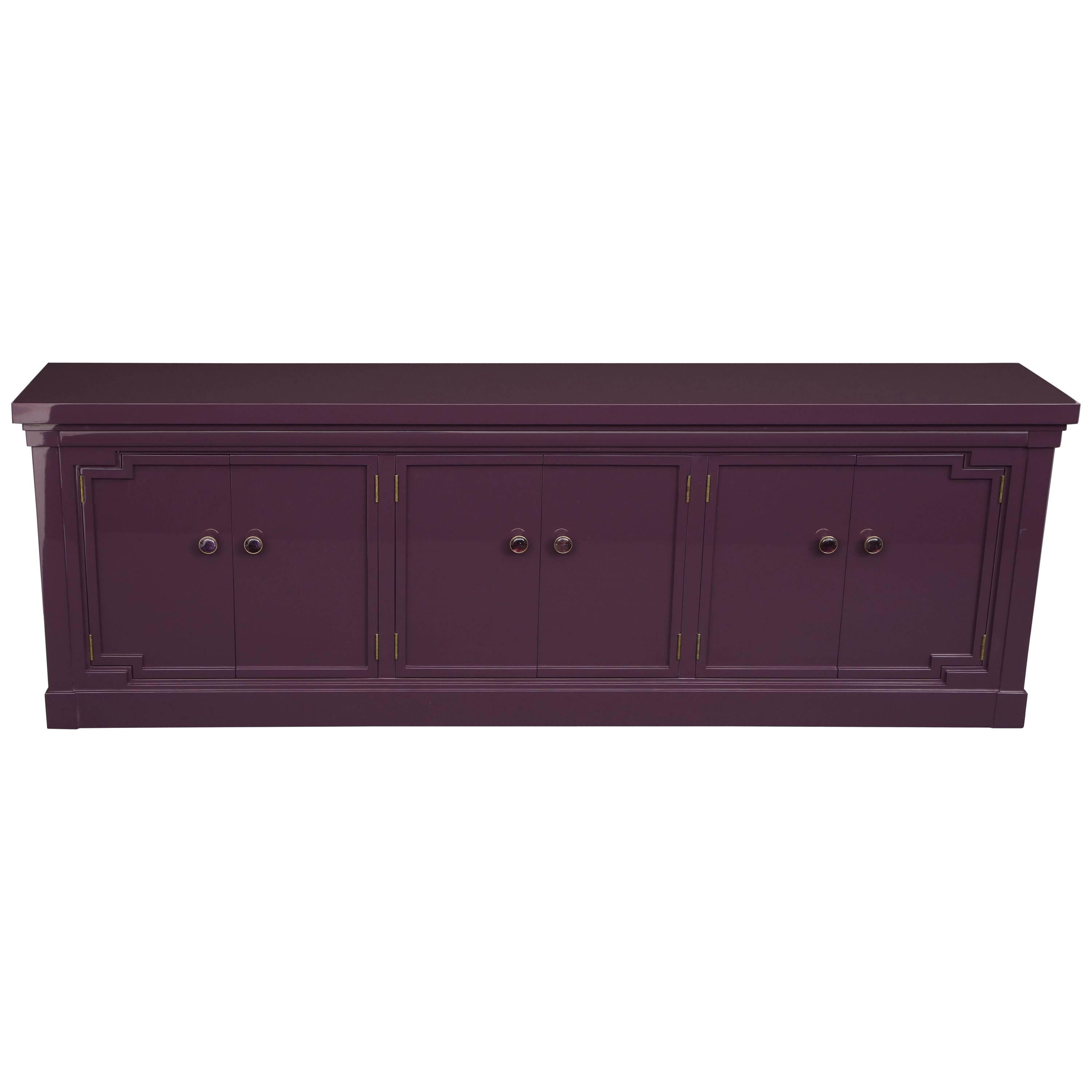 Custom Amethyst Purple Lacquer Cabinet, Martinsville For Sale