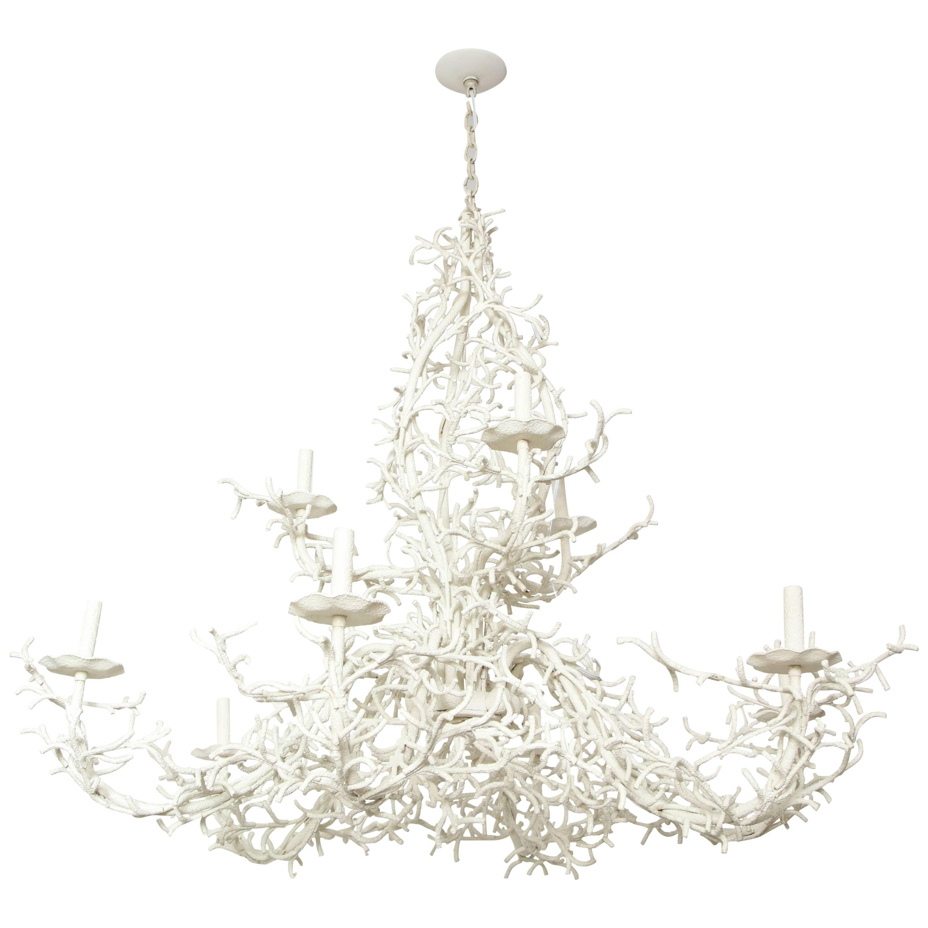 Large Nine-Arm Coral Chandelier