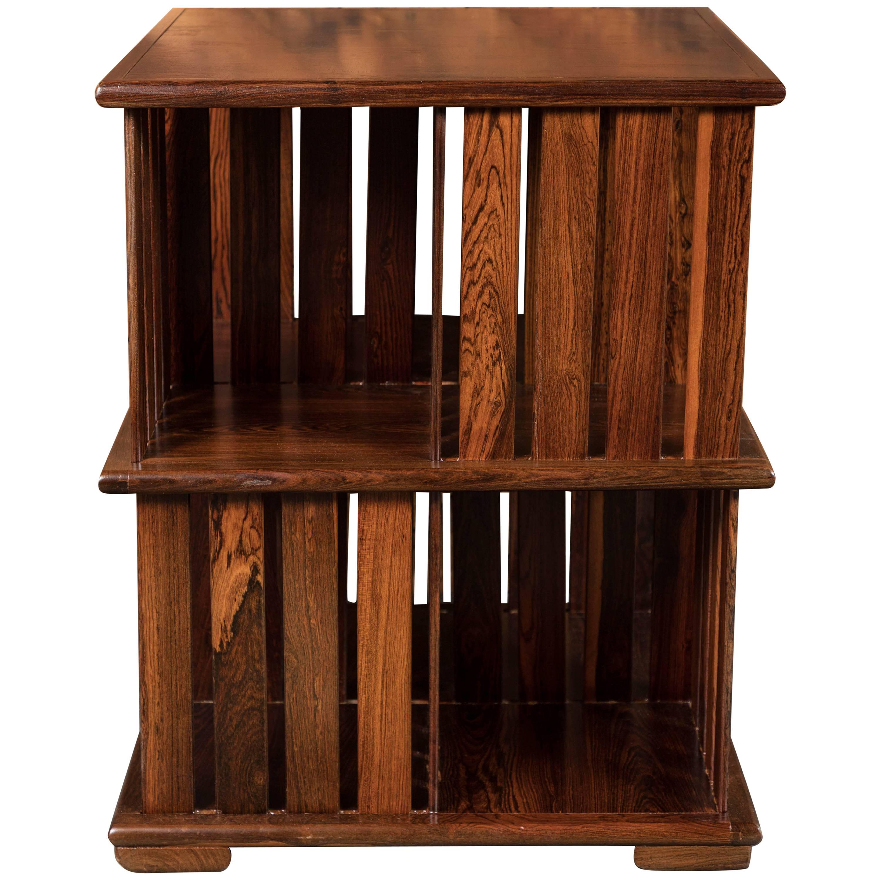 Rosewood Mexican Modernist "Perlman" Bookcase by Don Shoemaker, 1960s For Sale