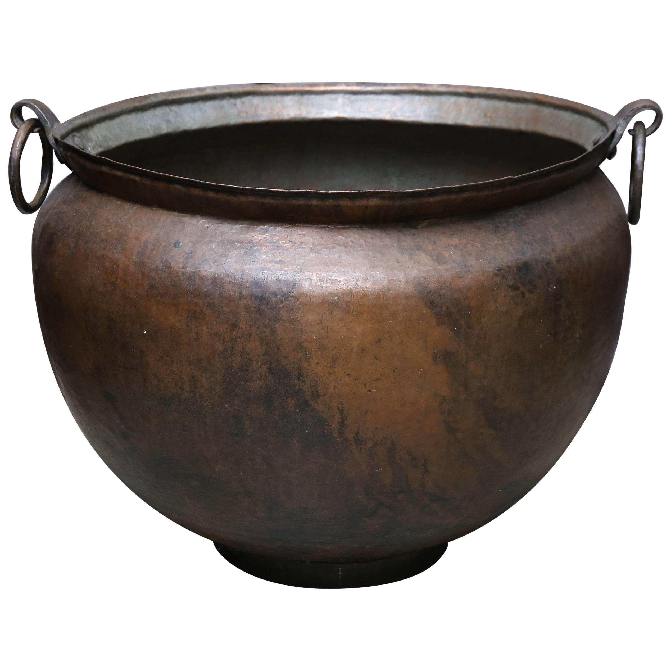 Late 19th Century Large Copper Alloy Cooking Vessel from a Jain Temple in India For Sale